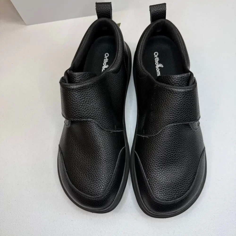 OrthoComfoot Men’s Size 10 Diabetic Walking Shoes – Black Orthopedic Comfort